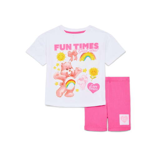 Care Bears Toddler Girls Graphic Tee and Biker Shorts Set, 2-Piece, Sizes 12M-5T