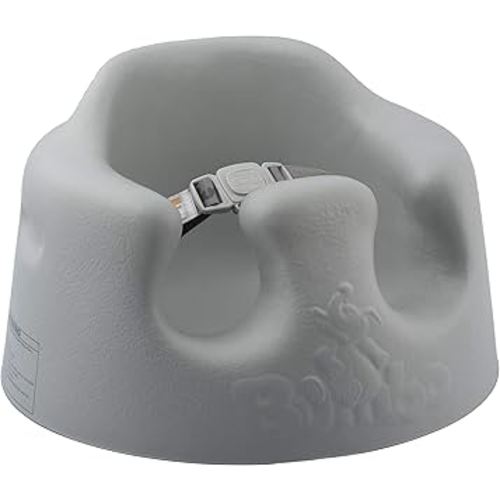 Bumbo Siège de sol pour bébé, chaise portable pour s'asseoir et manger pour bébé, siège de sol confortable en mousse souple avec harnais réglable à 3 points, gris froid