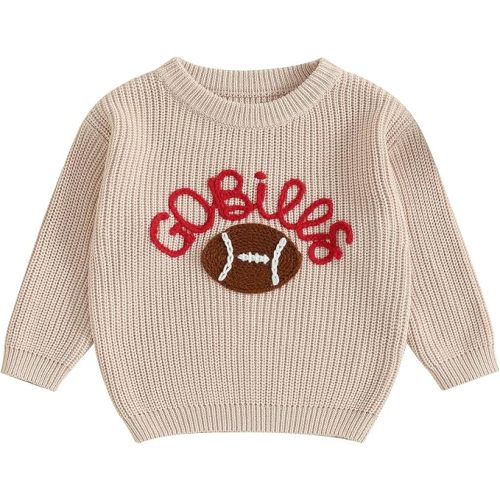 KMBANGI Baby Boy Girl Football Sweater Sports Pullover Game Day Sweatshirt