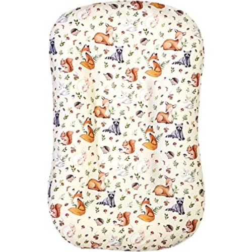 Baby Lounger Cover, Newborn Lounger Cover Woodland Animals, Ultra Soft Comfortable Removable Infant Lounger Slipcover for Boy and Girl