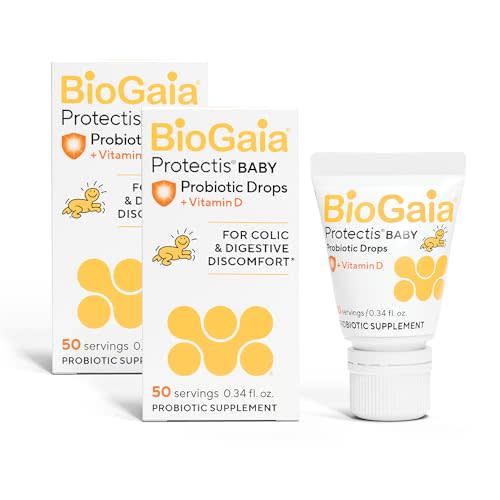BioGaia Baby Probiotic Drops - Colic & Gas Relief + Vitamin D, 50-Day Supply, Safe for Newborns, Reduces Crying, Fussing, Colic, Gas, Spit-ups & Constipation, No allergens, Dairy or Soy (Pack of 2)