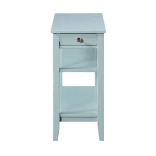American Heritage 23.5 in.(W) Sea Foam 24 in.(H) Rectangle Wood End Table with 3 Tiers