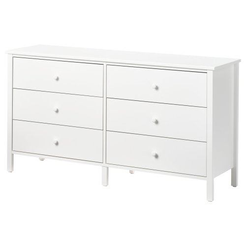 KILBERGET 6-drawer dresser - white/anchor/unlock function 56 3/4x30 3/4 "