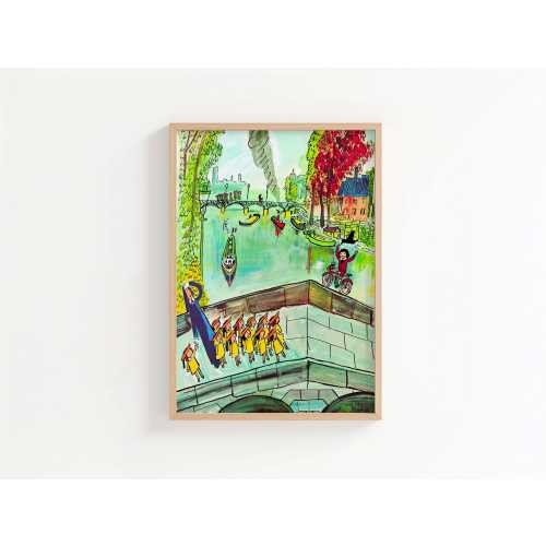 Madeline Book Illustration Art Print, Ludwig Bemelmans, Vintage Children’s Book Art