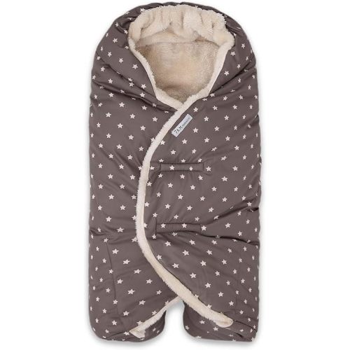 7AM Baby Car Seat Blanket - Multifunctional Carrier Cover for Toddlers, Winter Stroller & Car Seat Swaddle Blanket, Micro-Fleece & Plush Lined Warm Carseat Cover | (Print Ash Oak Stars, 6-18M)