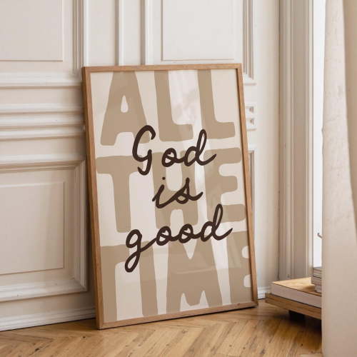 God Is Good All The Time Christian Wall Decoration, Stretched Canvas 16x20in