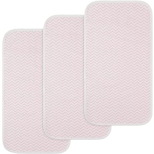 BlueSnail Ultra Soft and Absorbt Quilted Fiber Waterproof Changing Pad Liner 3pk (Pink)
