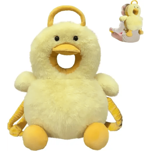 Baby Head Protector Backpack Cushion Wear - Adjustable Baby Toddler Fall Back Head Protector for Crawling Walking Cute Yellow Duck