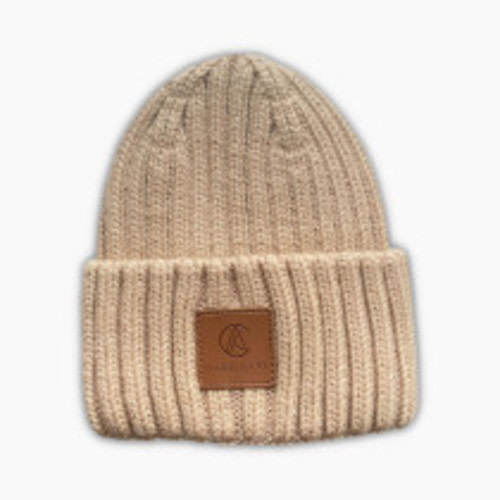 Aarin & Co. Satin Lined Ribbed Knit Beanies - Cashew, 0-6 M