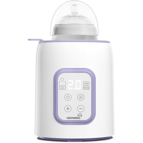 GROWNSY Bottle Warmer, 8-in-1 Fast Baby Bottle Warmer for Breastmilk or Formula, Smart Temperature Control and Automatic Shut-Off Milk Warmer, Baby Essentials for Newborn- Purple