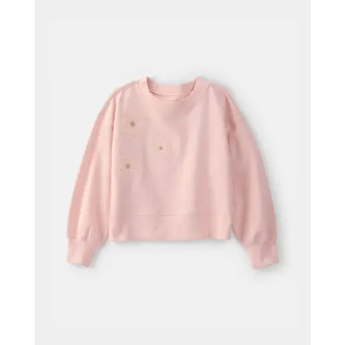 Girls Floral French Terry Pullover Sweatshirt - Pink | Carter's