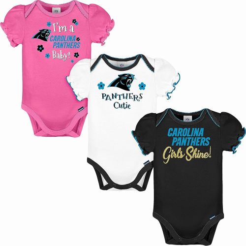 Gerber NFL baby-girls Nfl Team 3 Pack Short Sleeve Onesie Bodysuit