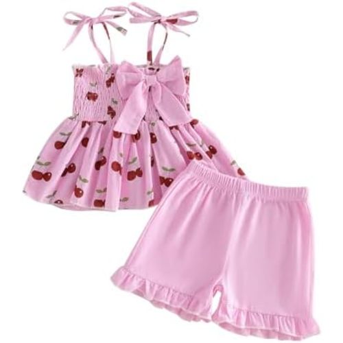 Toddler Baby Girl 4th Of July Outfit Popsicle Bow American Flag Smocked Top Shorts Set Summer Patriotic Clothes