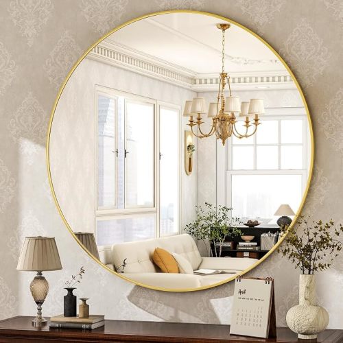 HARRITPURE Round Mirror 30 Gold Wall Mounted Circle Mirrors
