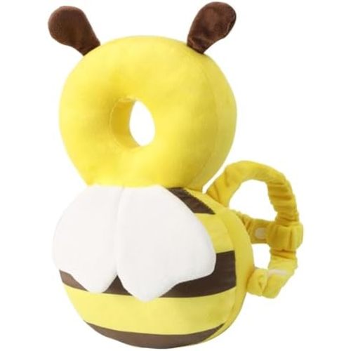 Wonderbaby Head Protection Backpack, Wonderbaby Soft & Lightweight Pads - Prevents Bebes Backward Fall, Cute Cartoon Design (Bee)