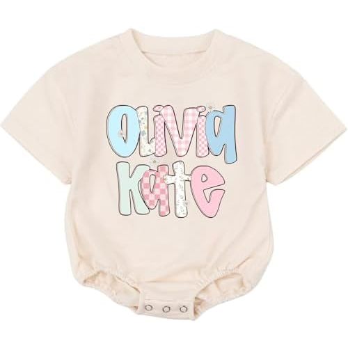 Personalized Bubble Romper, Custom Name Baby Outfit, Sweatshirt Bodysuit Romper, First Birthday, Half Birthday Baby