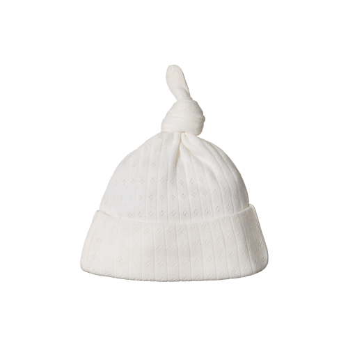 Pointelle Knotted Beanie