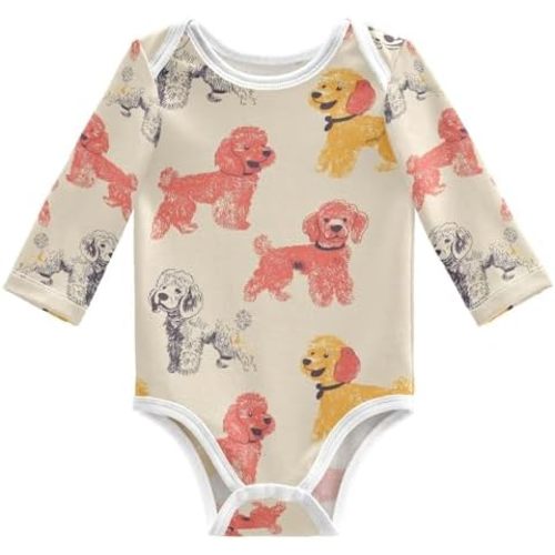 vvfelixl Baby Bodysuits Cute Baby Crocodiles Long Sleeve Cotton Baby Clothes for Boys Girls 0-3M