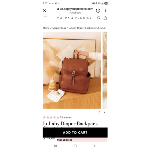 Lullaby Diaper Backpack Chestnut | Poppy and Peonies – www.poppyandpeonies-us.com