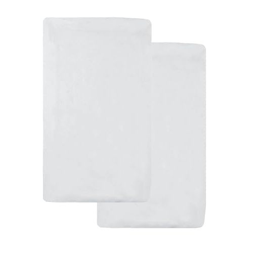 American Baby Company 15" x 33" Fitted Bassinet Sheet, 100% Natural Cotton Jersey Knit, White, Soft Breathable, for Boys and Girls, Pack of 2