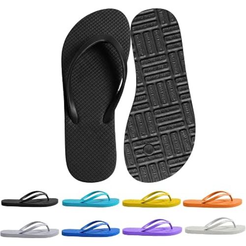 Women's Non-Slip Flip Flops Ultra Lightweight Basic Thongs Rubber Soft Slide Slip-on Shoes Beach Pool Shower Sandals