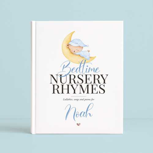 Personalized Nursery Rhymes Book for Baby Boy – Custom Name & Message – Blue Keepsake Gift for Newborn, Infant, Toddler, Son, Nephew, Shower