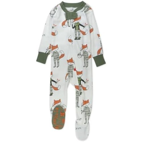 HonestBaby Baby One-Piece Holiday Non-Slip Footed 100% Organic Cotton Pajamas 12 month