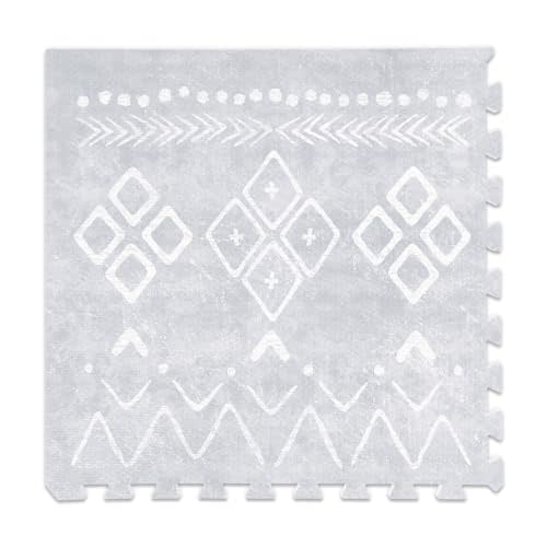 Lillefolk Baby Play Mat for Floor – 6x6ft Gray | Soft Non Toxic Premium EVA Foam Tiles for Tummy Time, Crawling & Playroom – Waterproof for Hard Floors Mat for Babies & Toddlers (9 Tiles)