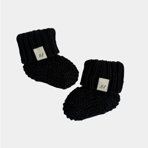 Chunky Knit Booties - Midnight