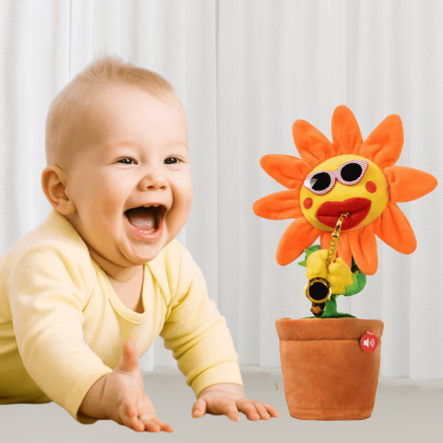 Sunflower Talking Cactus Toy for Toddlers 1-3 - Plush Speech Therapy Toy that Repeats What You Say