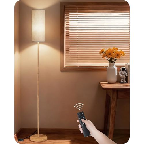 Dimmable Floor Lamps for Living Room with Remote and Foot Switch, 64.4” Modern Standing Tall Lamp, Corner Lamp for Bedroom, Bulb Included, 3000K-6500K, FCC Listed, Sakura Pink and Black CP06LD05W1