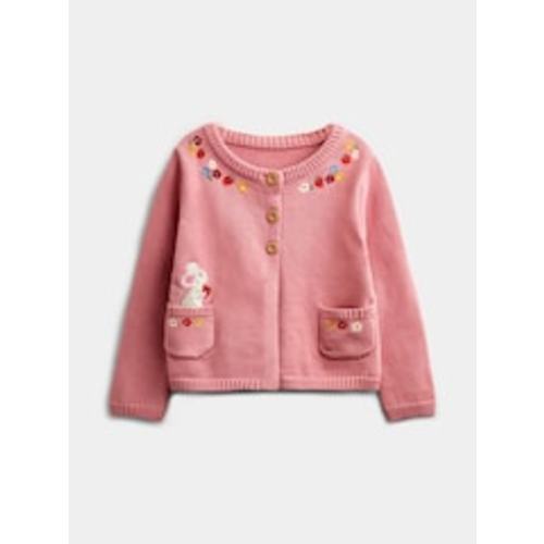Buy JoJo Maman Bébé Dusky Pink Mouse Pet In Pocket Appliqué Cotton Cardigan from Next USA