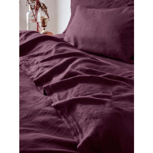 Berry Linen Blend Flat Sheet | Piglet in Bed US