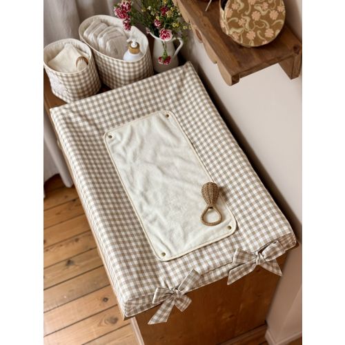 Housse de matelas à langer Cottage vichy beige
