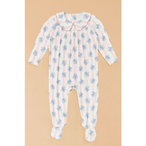 Sia Stripe Rose Footie - (NB or 0-3m)