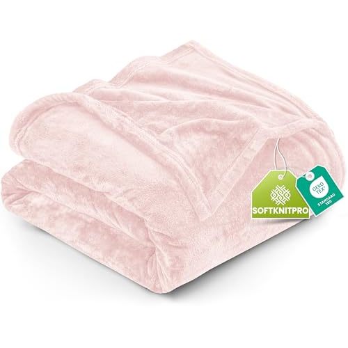 Utopia Bedding Ultra Soft Fleece Bed Blanket Queen Size Pink (90x90 Inches) | Microfiber Plush Warm Lightweight Breathable Cozy Blanket Anti-Static, All Season Use, Gift for Women and Men