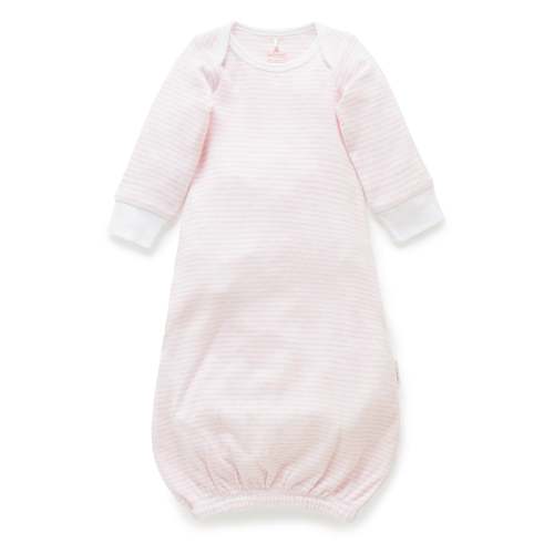 Sleepsuit - Pale Pink Melange Stripe - Purebaby