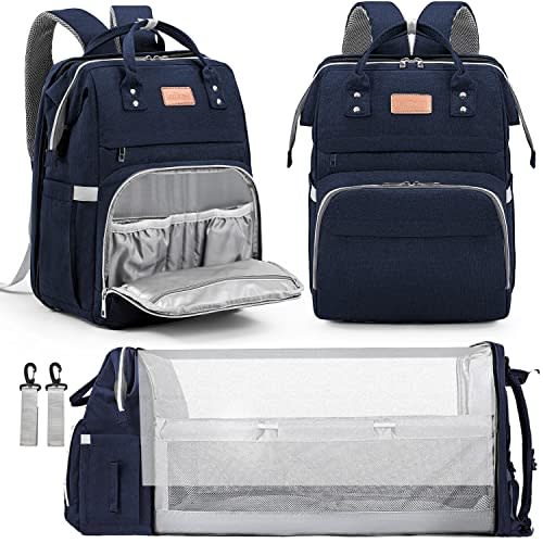 LexiRoman Diaper Bag Backpack, Multifunction Travel Back Pack Maternity Baby Changing Bags, Large Capacity, Waterproof and Stylish NavyBlue