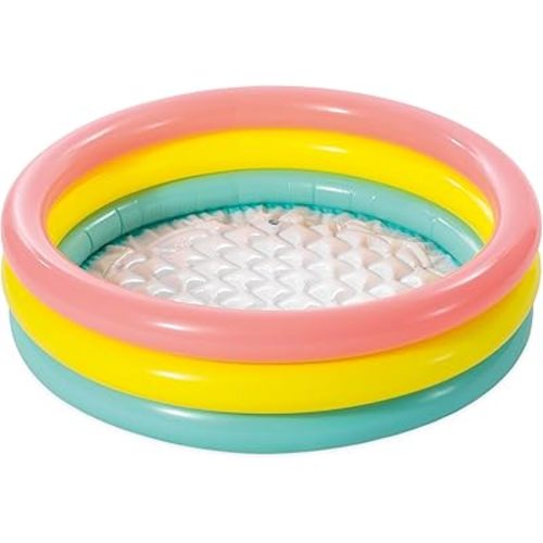 Intex: Inflatable Baby Pool - Sunset Glow - 34"x10", 3 Color Rings, Outdoor & Backyard, Water Splash Kiddie Pool, Soft & Durable, Toddlers-Kids Age 1+
