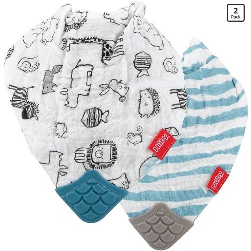 Amazon.com: Nuby 100% Natural Cotton Muslin Bib | Zoo : Baby