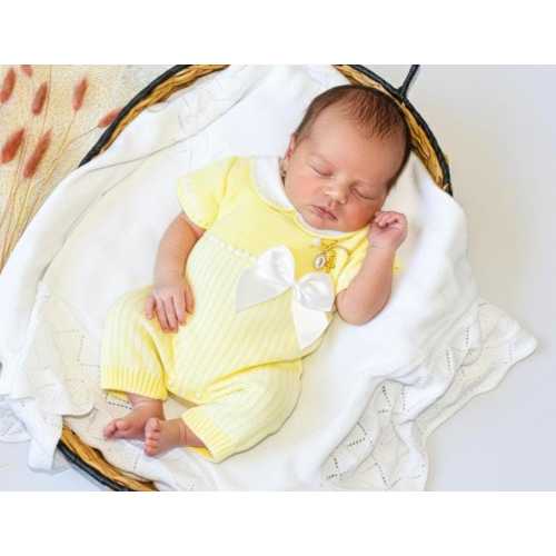 Knit newborn Girl Yellow Going home outfit Baby knitted coming set Take Home traje punto bebe hospital clothes primera puesta