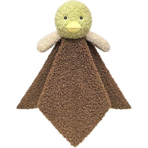 Baby Mallard Duck Soft Stuffed Animal Security Blanket, Plush Green Duck Character Lovey Blanket, Baby Shower/Nursery Gift, Newborn Infant Toddler Snuggle Blankie for Girls Boys, 14 Inches