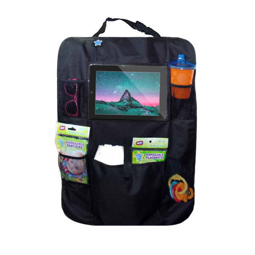 Mighty Clean Kids Backseat Car Seat Protector with Tablet Holder, Travel Straps and Storage Organizer for Toddlers