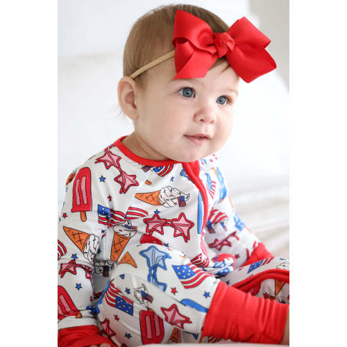 Convertible Zip Romper | Red, White & Cool