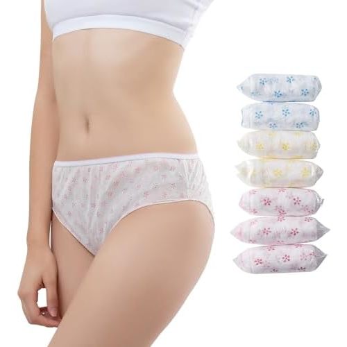 Women's Disposable Underwear Nonwoven Ladies Briefs Panties for Hotel Spa Hospital Stays Travel 20 Pack