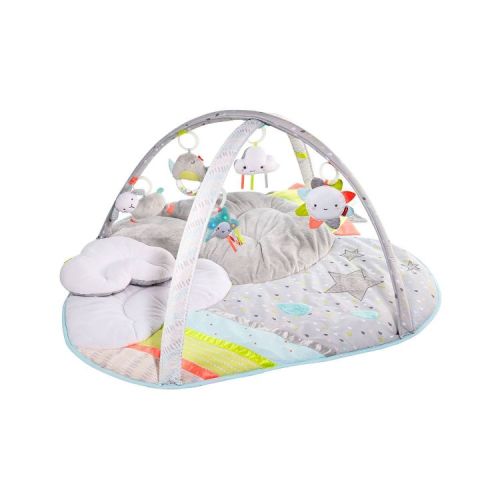 Skip Hop Tummy Time Mat 3-in-1 Activity Baby Play Gym, 0-2yr - Silver Lining Cloud Gray: Classic Patterns, Shapes