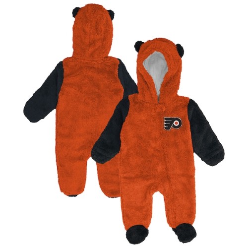 Philadelphia Flyers Outerstuff Infant & Newborn Stay Napping Fleece Bunting Full-Zip Hooded Sleeper - Orange