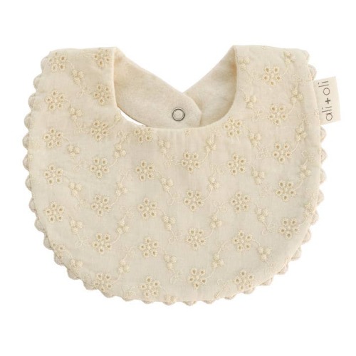 Double-Sided Handmade Baby Bib Eyelet Flowers