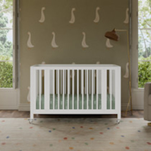 babyletto Rolli 9-in-1 Convertible All-Stages Crib with Bassinet & Toddler Bed Conversion Kits - White