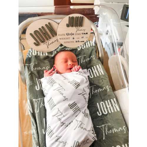 Etsy - Personalized Announcement Stat, Swaddle, Blanket